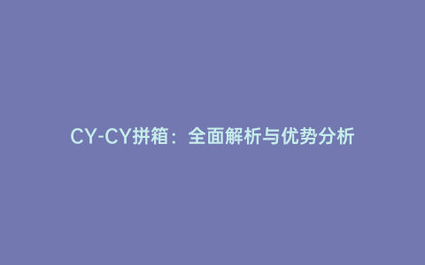 CY-CY拼箱:全面解析與優勢分析