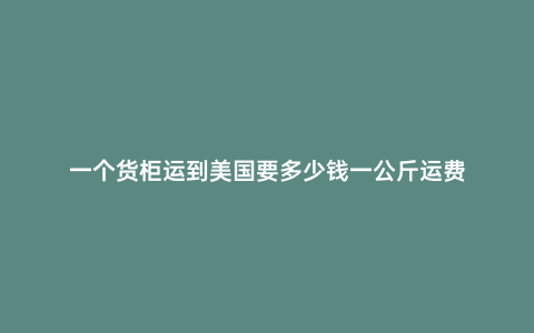 一個貨柜運(yùn)到美國要多少錢一公斤運(yùn)費(fèi)